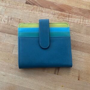 Colorful Genuine Leather RFID Blocking Bifold Wallet